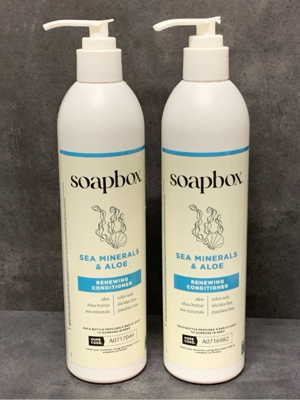 2 SoapBox Renewing Conditioner Sea Minerals & Aloe 2x 12oz Bottles READ DETAILS